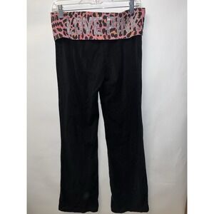 Y2K Victoria's Secret PINK VS Vintage Foldover Yoga Pants Flare Leopard M